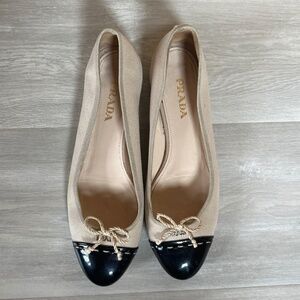 PRADA Canvas Colorblock Pattern flats